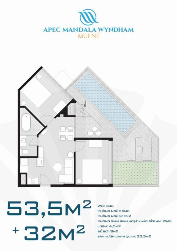 mat-bang-thiet-ke-can-ho-53m2&32m2-ho-boi-du-an-apec-mandala-wyndham-mui-ne