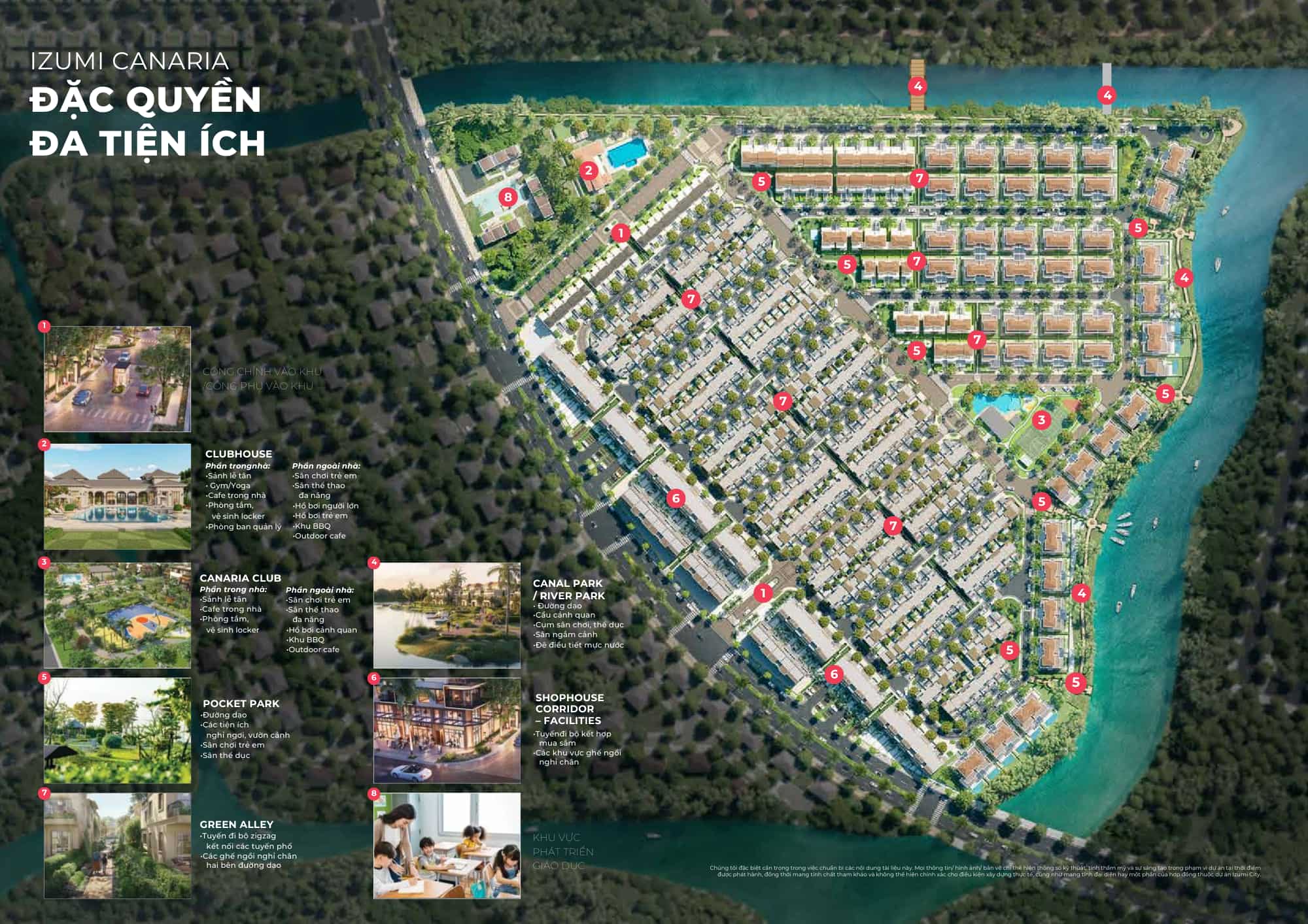 mặt bằng tiện ích izumi canaria đồng nai